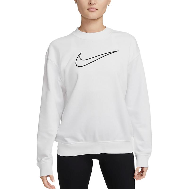 Nike Свитшот с геометрическим логотипом и длинным рукавом, женская толстовка, белая DQ5543-100