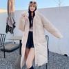 Women Autumn Winter Hooded Long Sleeve Solid Color Big Pocket Long Parka Button Chic Warm Coat
