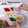 Коробка для хранения продуктов, разделенная на подносы для закусок с крышкой, не содержит бисфенол-А, 6 отсеков, переносной органайзер для хранения