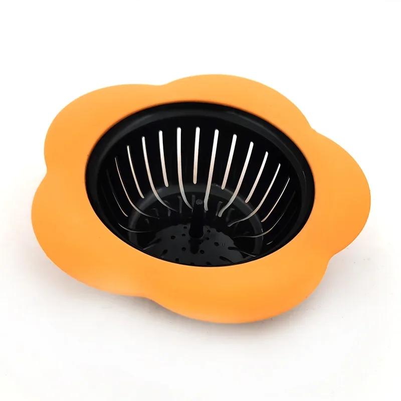 Силиконовый фильтр TPR в форме цветка для кухонной раковины, слив для душа, слив для раковины, крышка для раковины, дуршлаг, канализационный фильтр для волос, 1 шт.