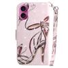 For iPhone 17 Case Pattern Printing Leather Wallet Phone Cover with Wrist Strap