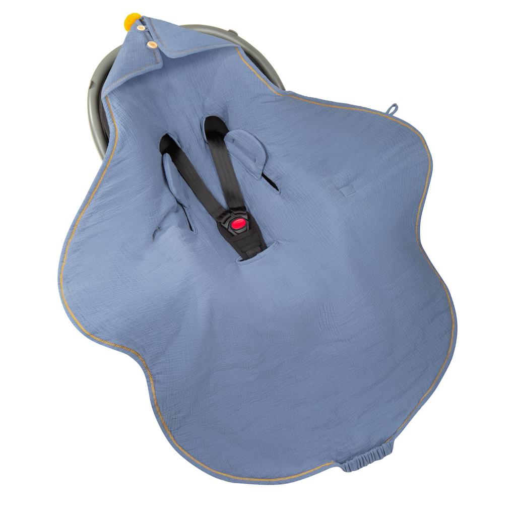 Muslin Wrap/Blanket For Car Seat Petrol