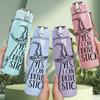 1PC Yes I Can Hold A Stick Pattern 750ml Color Plastic Sports Water Bottle Leakproof Flip Straw Lid Suitable for Sports Office Home Use