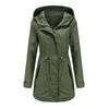 Womens Cotton Hooded Windbreaker Jacket Loose Fit Oversized Long Sleeve Solid Color Casual Coat