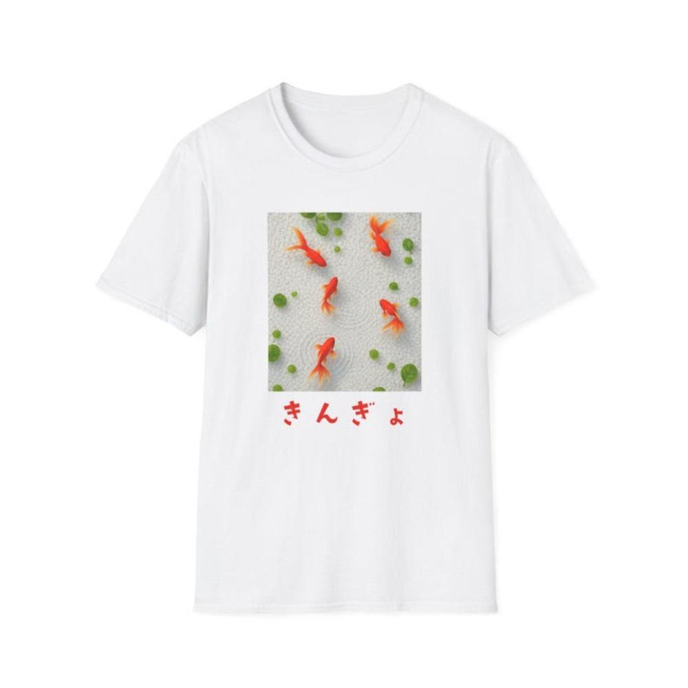 Japanese Goldfish Art TShirt Summer Fashion Casual Japanese Style Short Sleeve Women Men Summer Crewneck Cotton Short Sleeve