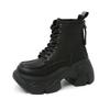 Fashion 8CM Chunky Platform Ankle Boots Women 2025 New Autumn Winter Motorcycle Boots Woman Thick Bottom Non Slip Leather Combat Boots