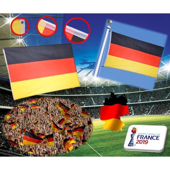 Drapeau Allemagne 90 x 150 cm Flag Allemand Supporter Coupe du Monde Feminine FIFA 2019 France Football Phonillico®