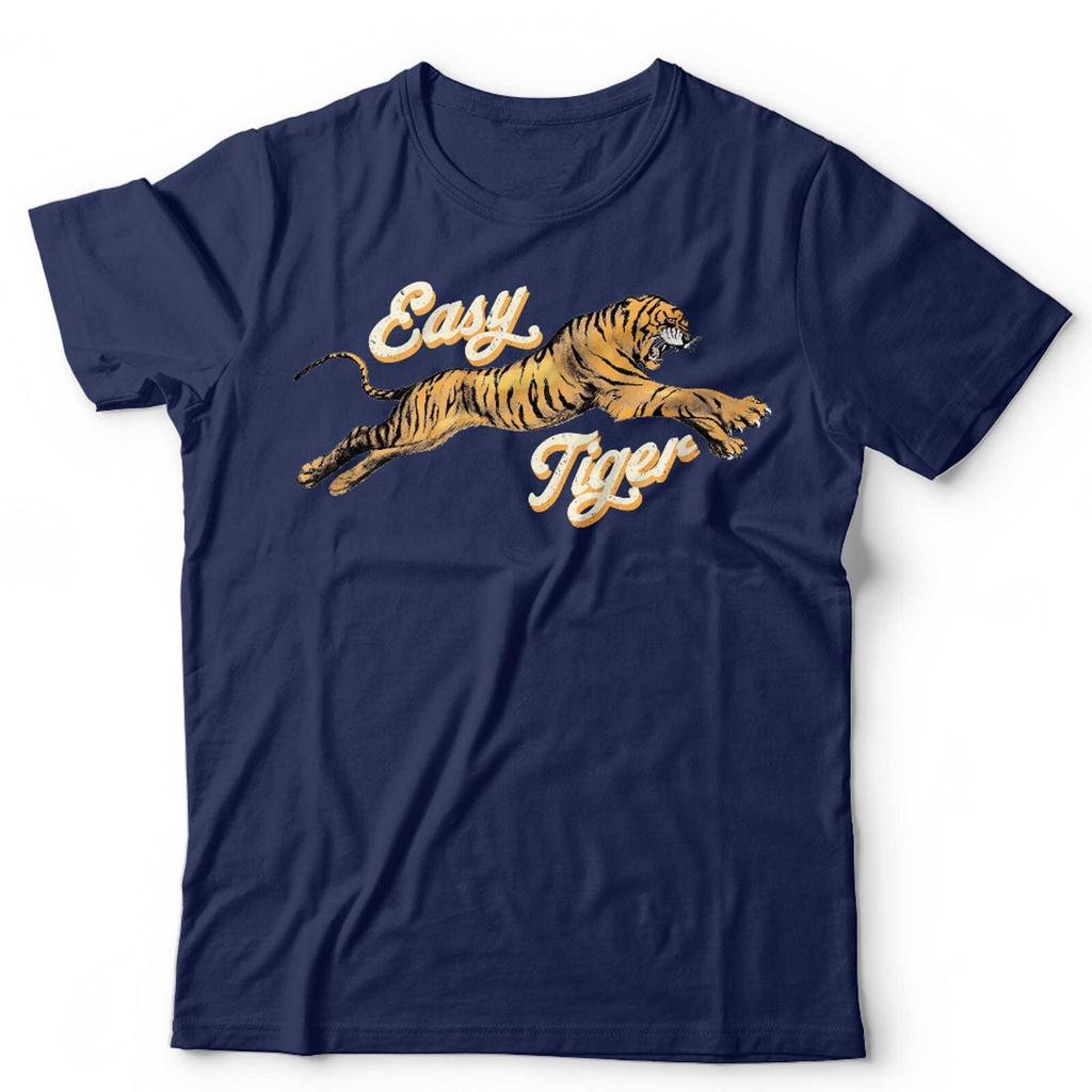 Easy Tiger T Shirt Retro Unisex Kids Vintage Trendy Hippster Old School Trad