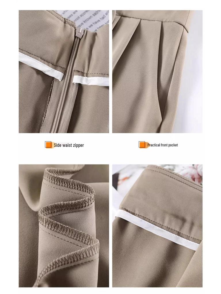 New Women's High-End Chinese-Style Black Loose Suit Pants - Spring/Autumn Straight-Leg Casual Wear