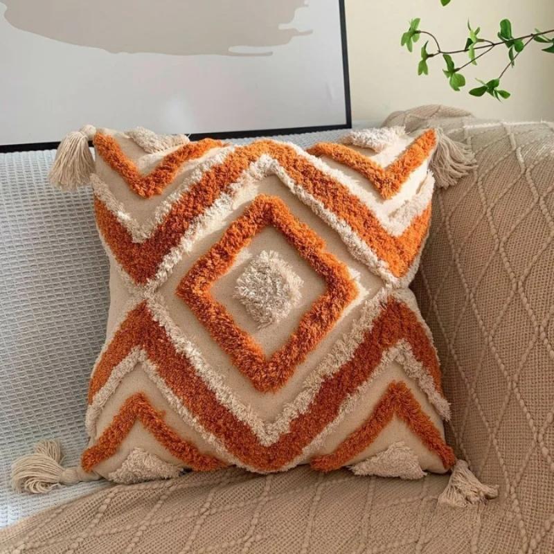 Богемная Наволочка Подушка Геометрия Вышивка Кисточки ВышивкаДлинная Наволочка Гостиная Диван Домашний Декор Индивидуальный