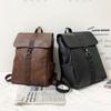 Кожаная сумка + сумка через плечо 2024 года, новая модная простая студенческая школьная сумка, модный брендовый дорожный рюкзак большой вместимости
