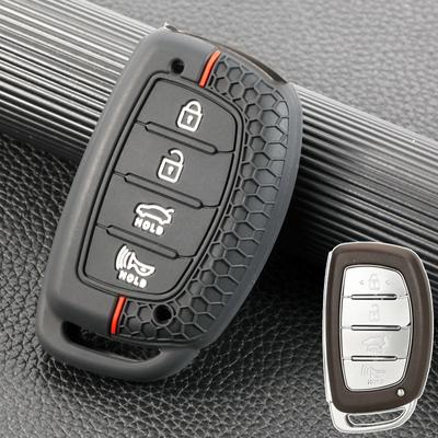 Для Hyundai Tucson Santa Fe Sonata Ix45 I40 2019 2018 пульт дистанционного управления силиконовый 4 кнопки брелок цепь кольцо чехол держатель протектор