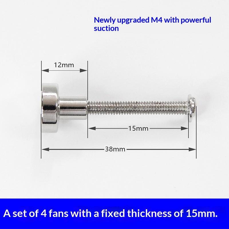 Desktop PC Case Fan Magnetic Screws 4Pcs Robust Nut Fixing For Chassis Cooling Quick Setup