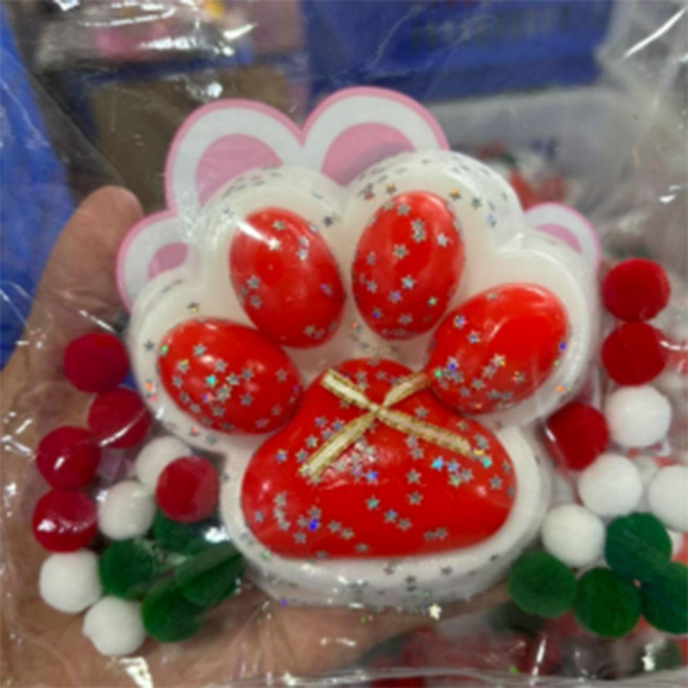 Медленно восстанавливающиеся рождественские игрушки-антистресс в виде кошачьей лапы, игрушка-антистресс для сжимания и разминания в виде кошачьей лапы, рождественский подарок