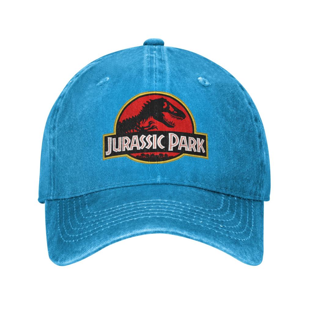 Vintage Jurassic Park Dinosaur Baseball Caps Unisex Distressed Cotton Headwear Outdoor Activities Adjustable Hats Cap