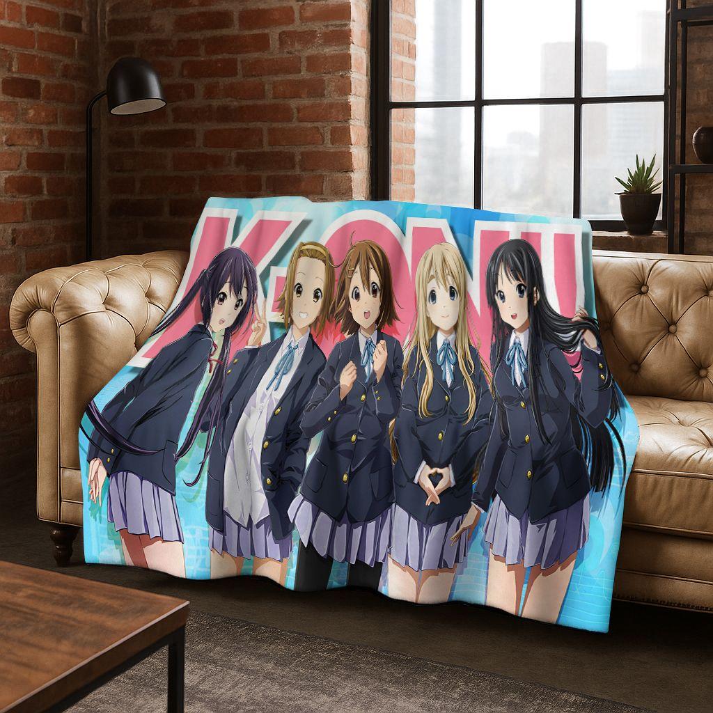 Аниме K-ON Кавайная Девочка Хирасава Юи Музыкальный Мультфильм Фланелевое Одеяло, Уютное Мягкое Плед для Дома Спальни Кровати Дивана Покрытие Ребенок