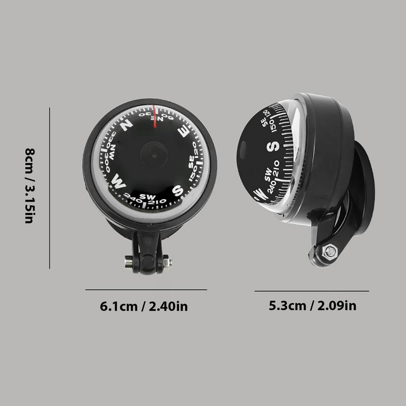 Self Adhesive Car Dashboard Navigation Compass Ball Folding Black Camping Equipment For Caravan SUVs Marine RVs