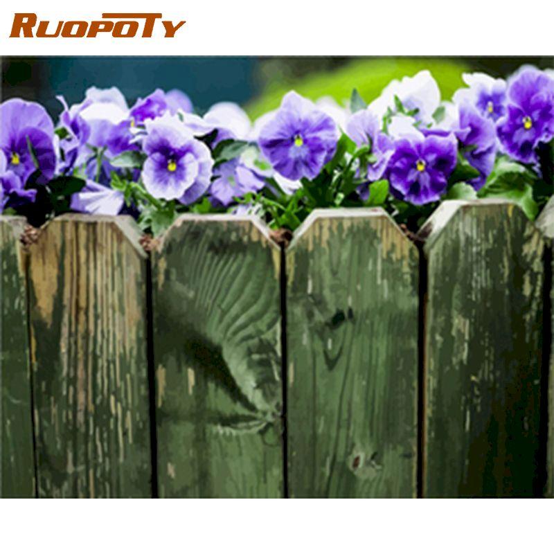 RUOPOTY Безрамная картина «сделай сам» по номерам, акриловая настенная живопись, пейзаж, холст, современная картина маслом 40x50 см