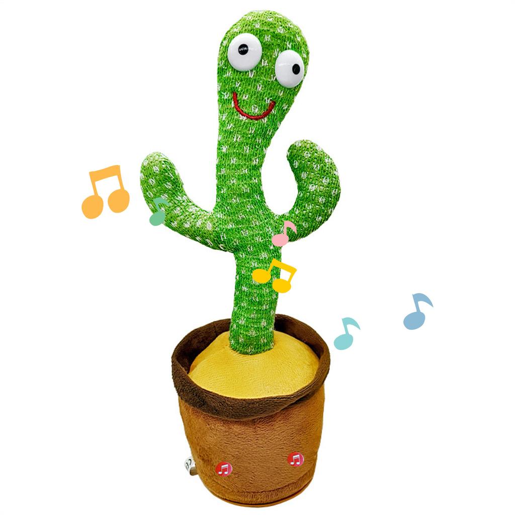 12.6in Cactus Toy Plush Wriggle Plant Singing Dancing Mimicking Electric Cactus Voice Recorder
