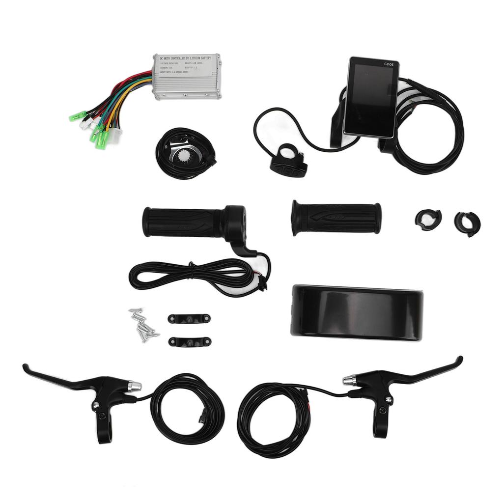 15A DC36V 48V Электрический велосипед контроллер дисплей набор с тормозной ручкой поворотная ручка PAS магнитный