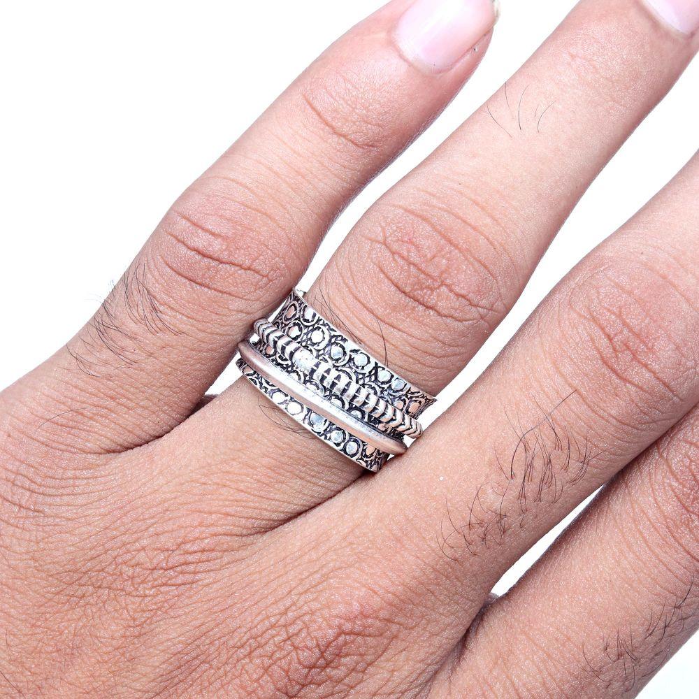 Серебряное кольцо-спиннер для женщин, четыре кольца-спиннера, серебряное ювелирное кольцо "10"