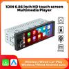 6.86'' Автомагнитола Беспроводной CarPlay 1 Din Android Auto MP5 FM Стерео USB Аудио 1280*480 HD Экран Головное устройство USB Type C Навигация