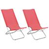 Day and Night - Day and Night Folding Beach Chairs 2 Units Red Fabric