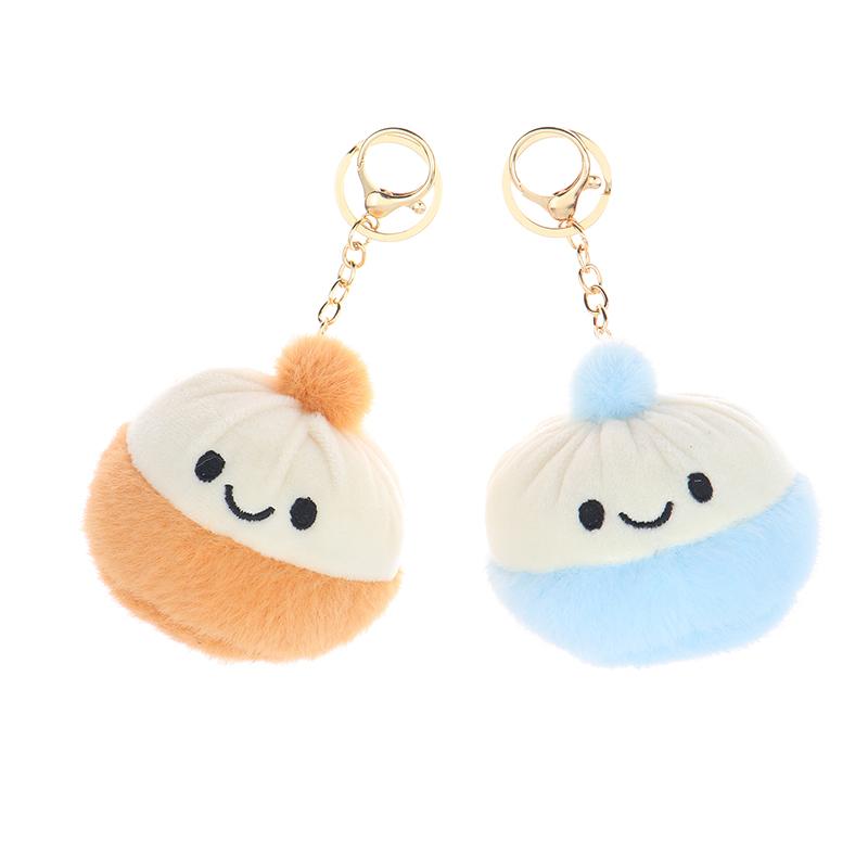 Милая маленькая плюшевая игрушка-брелок в виде колобка, мультяшная мягкая кукла-подвеска, брелок для ключей от машины, рюкзак, сумка, декор для детей, подарок