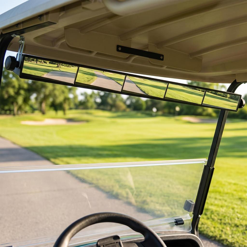 5-Panel Rearview Mirror Wide-View Panoramic Golf Cart Vibration-Without