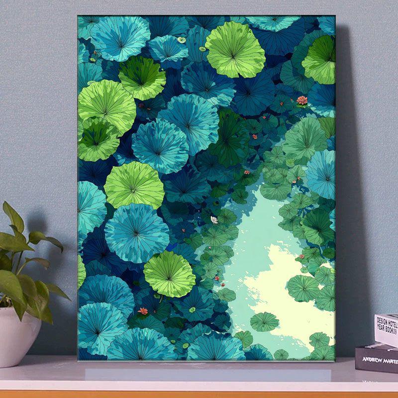 Цветок лотоса DIY Цифровая картина маслом - Китайский стиль, Ручная работа, Снятие стресса, Декоративное искусство для гостиной.