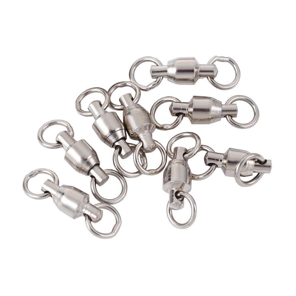 Accessories Hooks Barrel Stainless Steel Fishing Connector Swivel Ring Ball Bearing Solid Ring