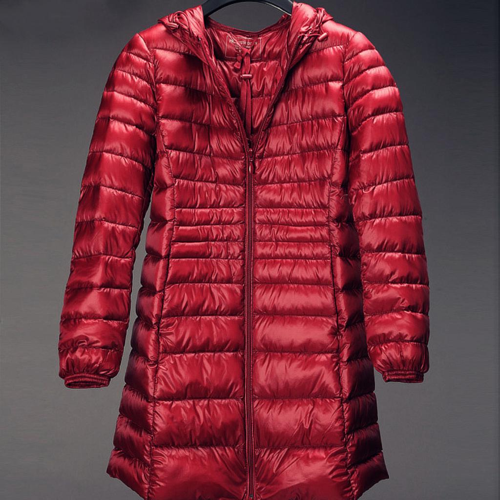 Spring and Autumn Hooded Down Jacket Plus Size Thin Slim Fit Mid-length Women's Jacket S-7XL Women