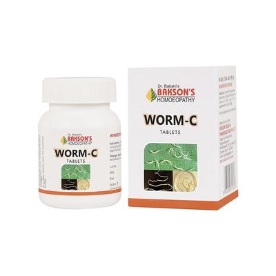 Доктор. Бакши Баксонс Таблетки от глистов Worm C Гомеопатия 75 Таб Безопасное Натуральное Средство от Глистов для Взрослых и Детей