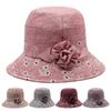 Middle-aged and Elderly Women's Summer Thin Sunshade Basin Hat Mom Fisherman Hat Old Lady Grandma Flower Cloth Hat