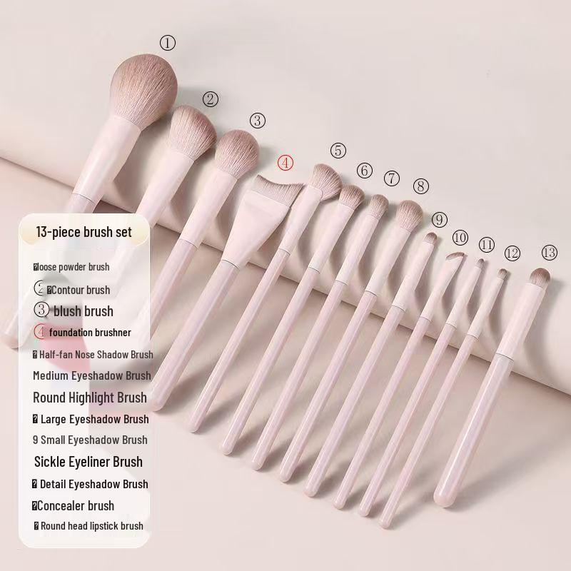 Tao Yao Portable Makeup Brush Set: Eyeshadow, Blush, Contour, Blending, Nose Shadow, Foundation Brushes with Storage Bag