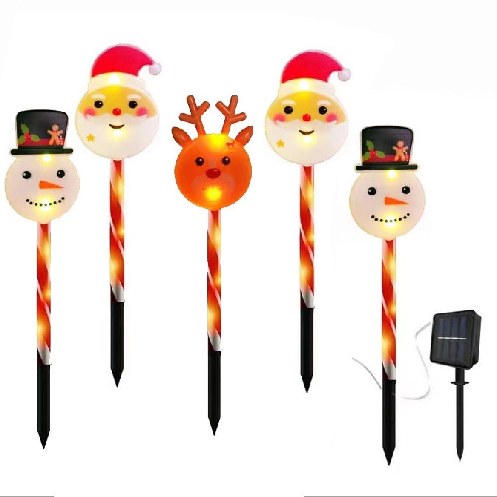 Creative Santa Claus Solar Lights Solar-Powered Holiday Decoration Lights Xmas Party Decorations