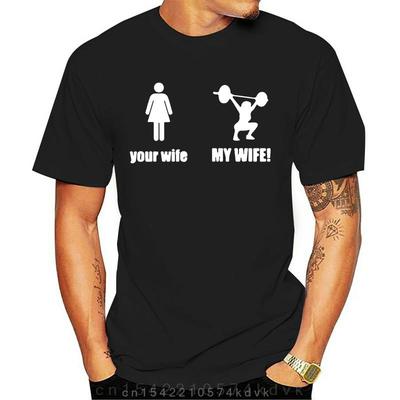 Weightlifting Shooting Humor Your Wife And My Wife T-shirt High Qualirt Design Tee Tops Cotton
