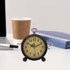 Yousheng Retro Table Clock Quartz Movement Easy-to-Read Battery Operated Silent Metal Alarm Clock Desk Decoration