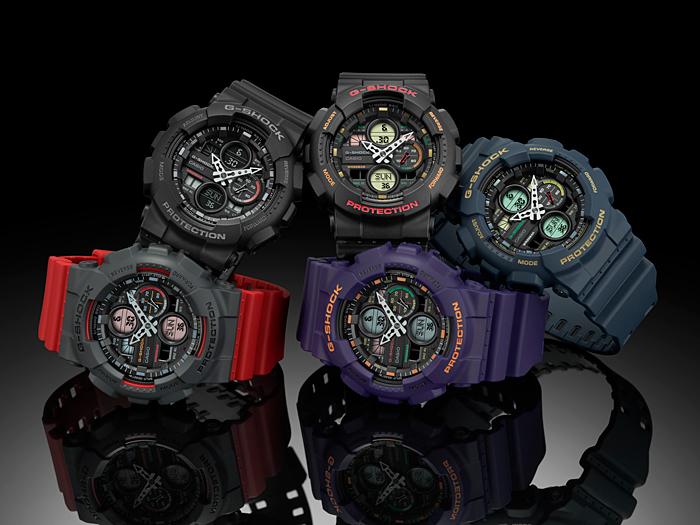 Casio Мужские часы G-SHOCK из смолы, водонепроницаемые 200 м, цифровые, ударопрочные, кварцевые, GA-140-1A1