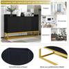Modern Sideboard in Minimalist Style, 4-Door Handle-Free Buffet Cabinet for Dining Room, Living Room, Kitchen (Black)