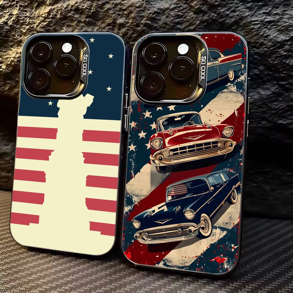 США А-Америка Флаг Чехол для Телефона Для iPhone 17,16,15,14,13,12,11 Plus,Pro Max,XS,Цветной Серебристый Черный Чехол