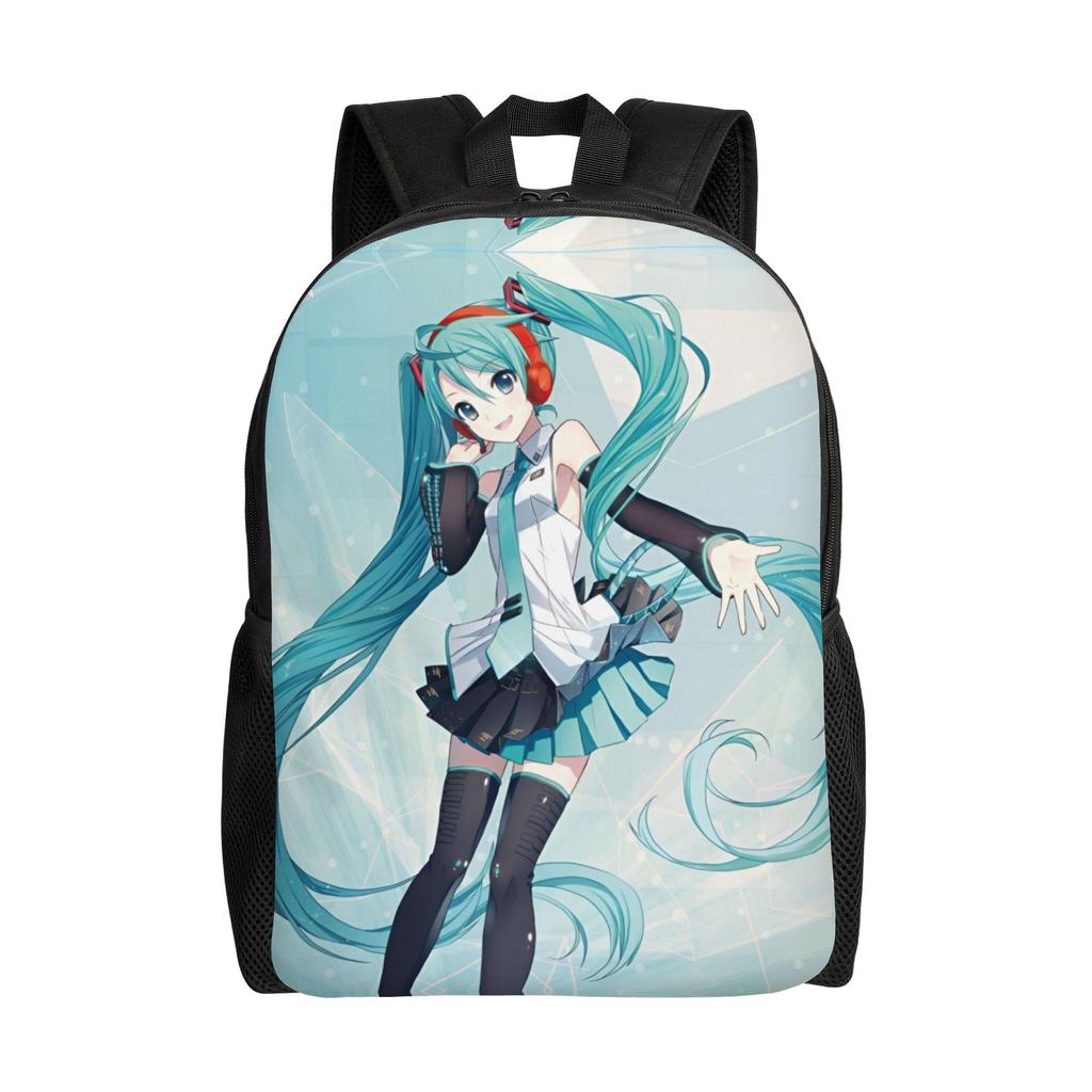 Рюкзаки Hatsune Anime Miku для мужчин и женщин, студенческие, в колледж, школу, вмещает 15-дюймовый ноутбук, сумки виртуальной певицы