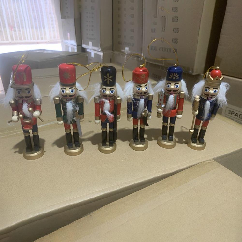 6 шт. Рождественский Щелкунчик Украшение Деревянные Щелкунчики Подвесной Декор для Подарка