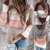 2025 Autumn Winter Women's Hooded Knit Sweater, Oversized Drop Shoulder Casual Pullover with Soft Yarn, Urban Street Style Top for Lounge Wear