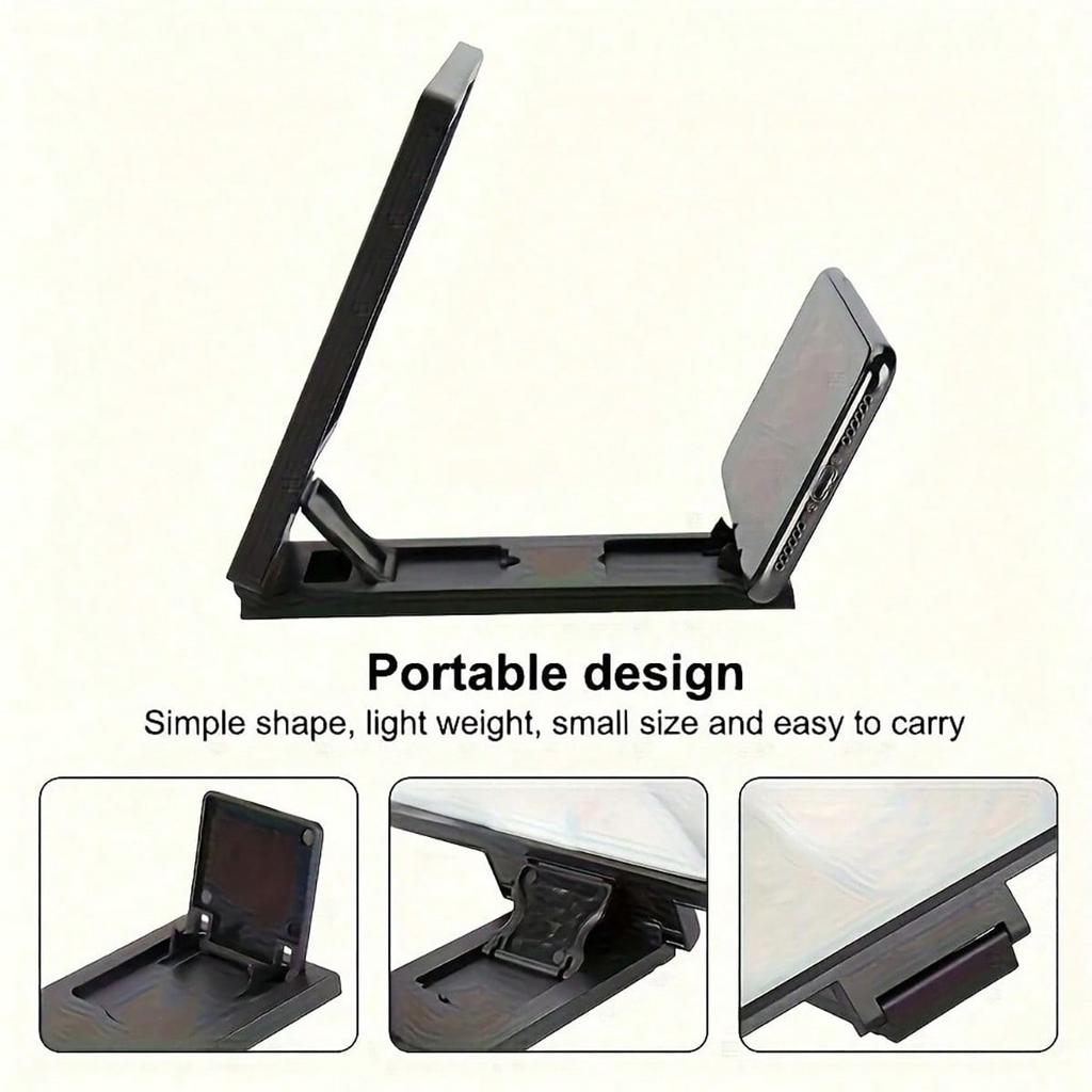 3D Mobile Screen Amplifier - Dual Screen HD Amplifier with Portable Hands Free Stand Suitable for Smartphones/Tablets Can Ampl 1