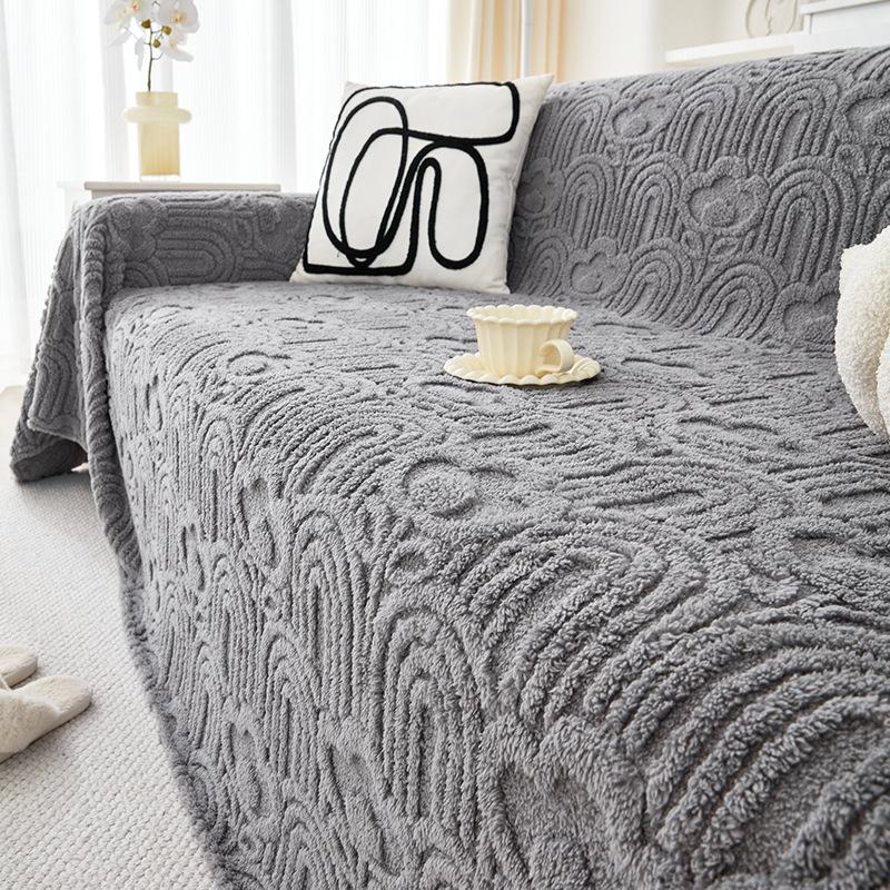 Высококачественное плюшевое полотенце для дивана с радужным цветком для гостиной, универсальное нескользящее пылезащитное покрытие для дивана