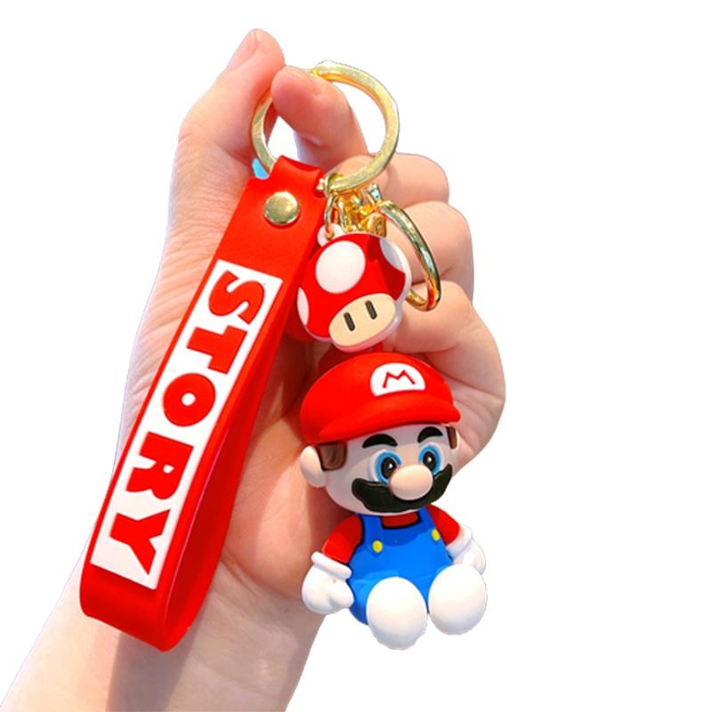Keychain Super Mario Toy Cartoon Key Ring Bag Pendant Doll Kids Gifts Decorate