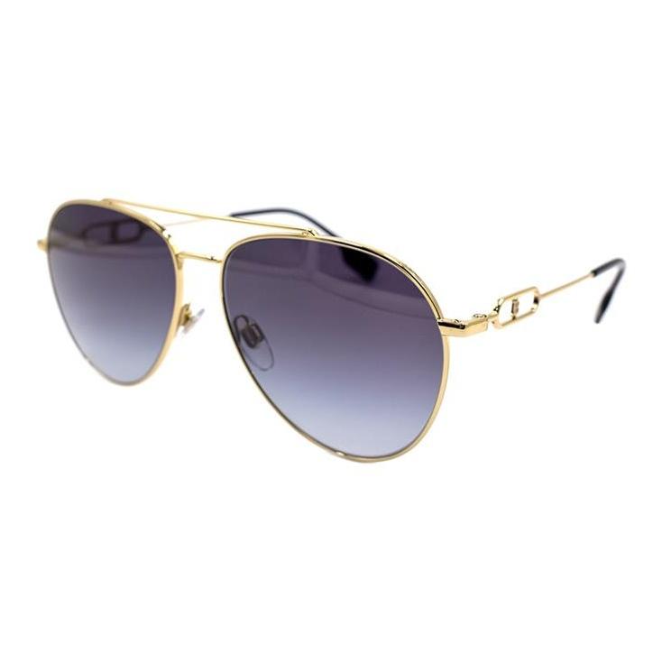 Burberry B. Monogram Exclusive Logo Pattern Series Metal Pilot Sunglasses Women sunglasses Gold Dark-Gray-Gradient B3128-1109-8G