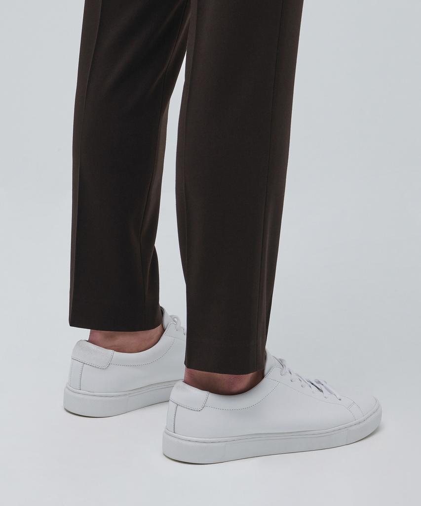MUSINSA STANDARD Skinny Hidden Elastic Waist Crop Slacks [Dark Brown]