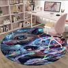 1pc Hashibira Inosuke Carpet, Round Rug, Comfortable, Suitable for Entryways, Living Rooms, Office, And Bedrooms, Christmas Decoration